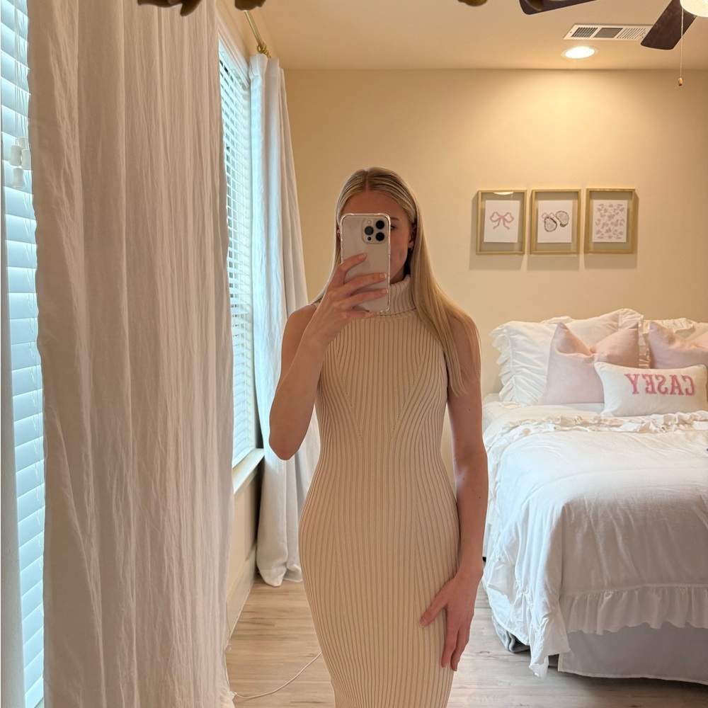 ASTR CHANNARY SLEEVELESS TURTLENECK SWEATER DRESS